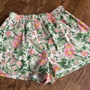 Sage High Waist Pink and Green Shorts